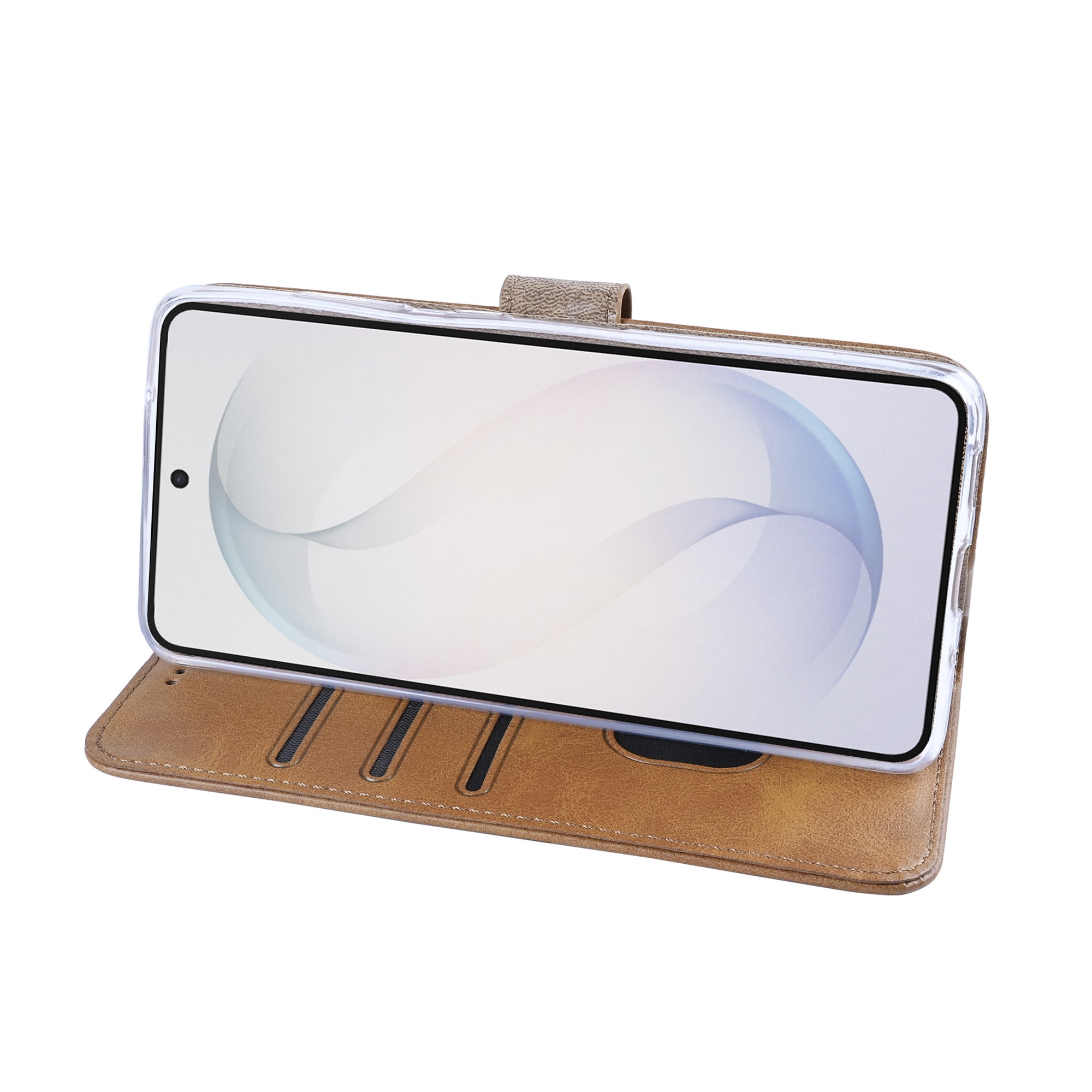 Rixus Bookcase For Samsung Galaxy S26 Plus Light Brown