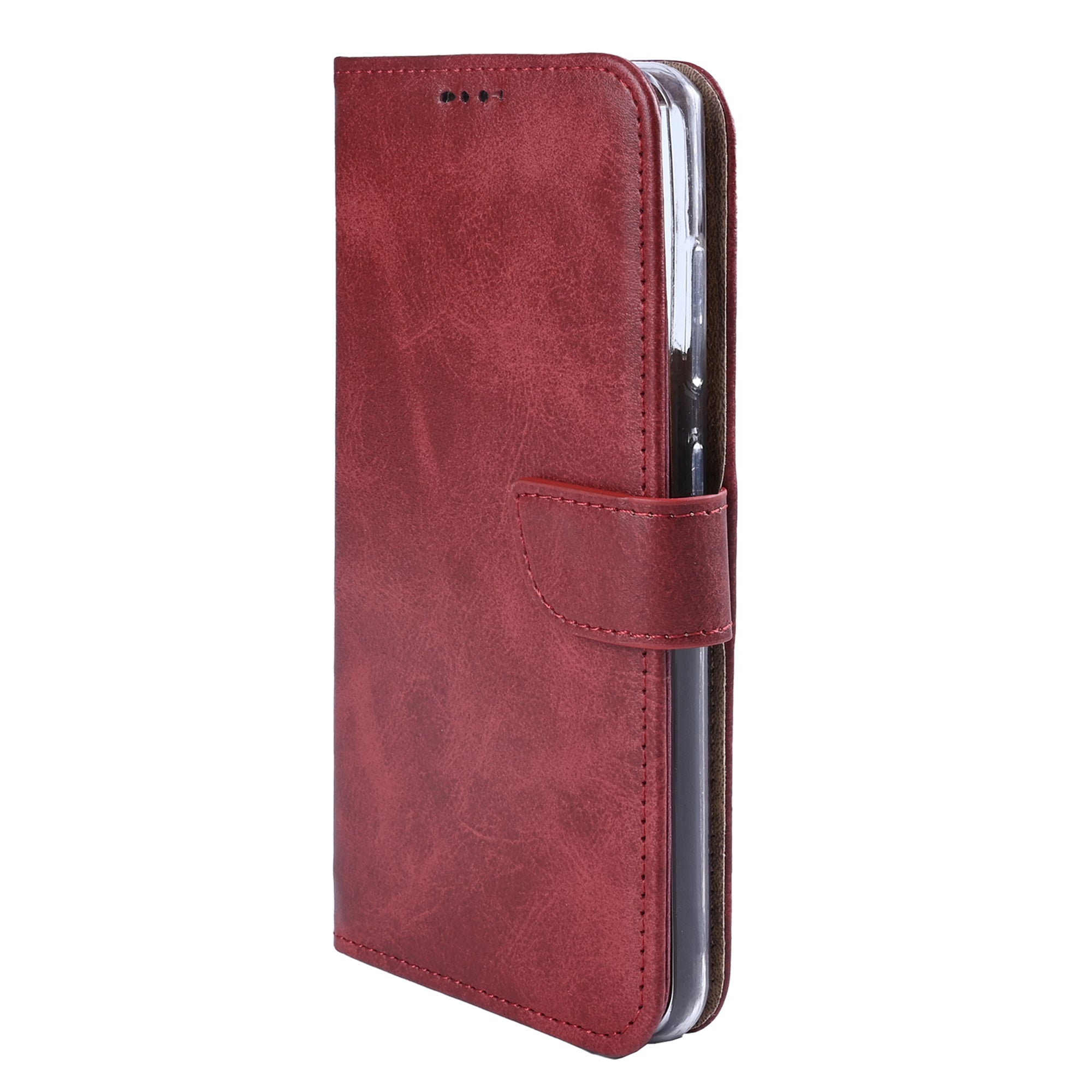 Rixus Bookcase For Samsung Galaxy S26 Plus Dark Red