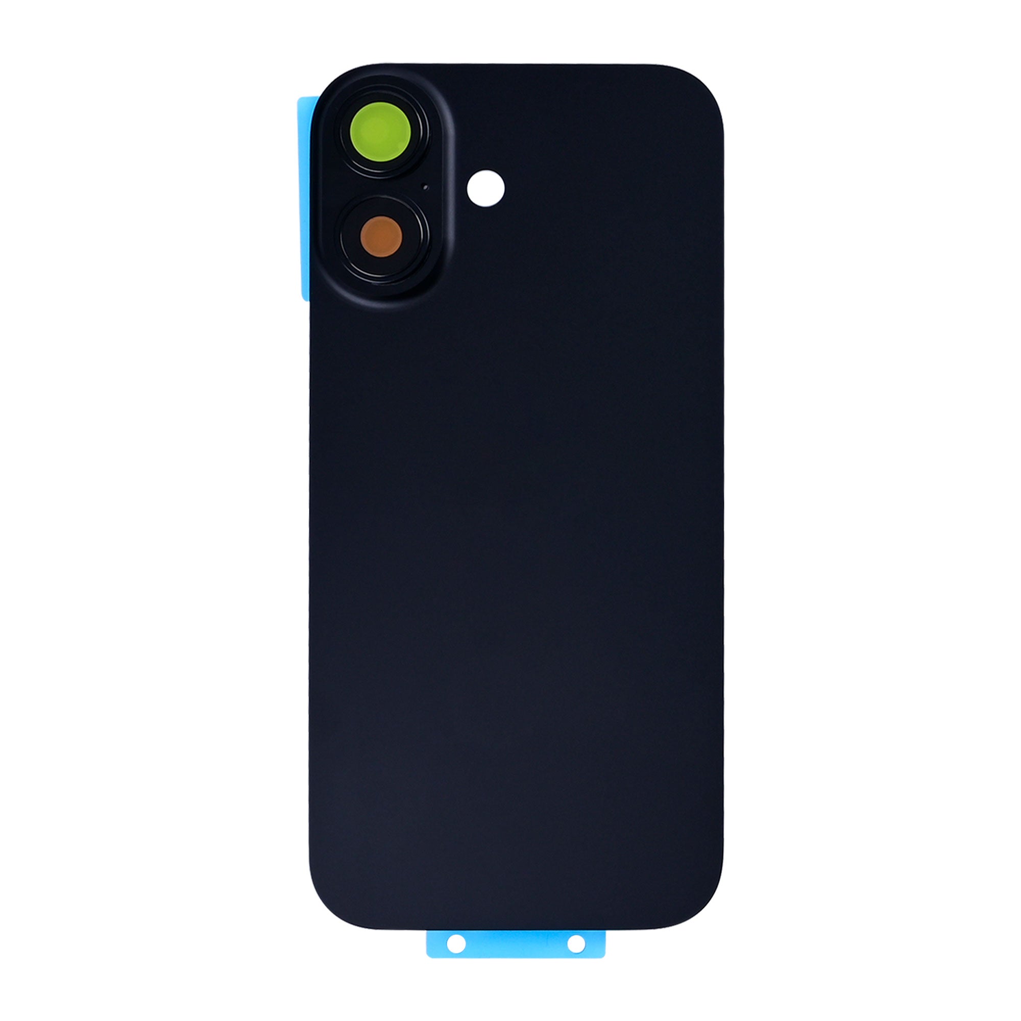 For Apple iPhone 17 Back Glass Without NFC, Enlarged Camera Frame Black Compatible