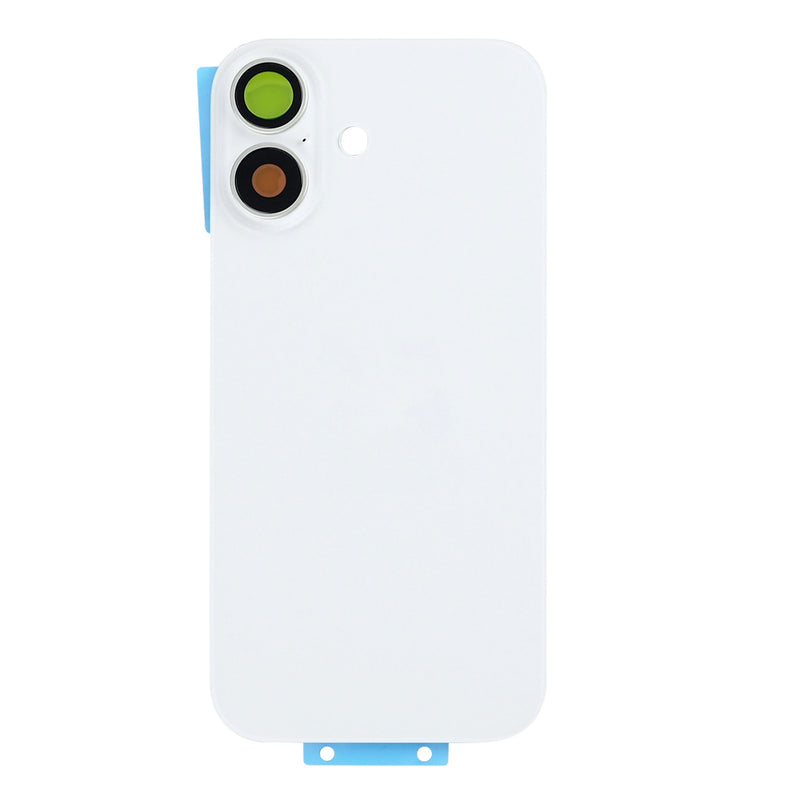 For Apple iPhone 17 Back Glass Without NFC, Enlarged Camera Frame White Compatible