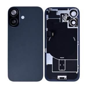 For Apple iPhone 17 Back Glass With NFC, Enlarged Camera Frame Black Pulled
