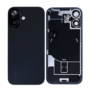 For Apple iPhone 17 Back Glass With NFC, Enlarged Camera Frame Black Pulled
