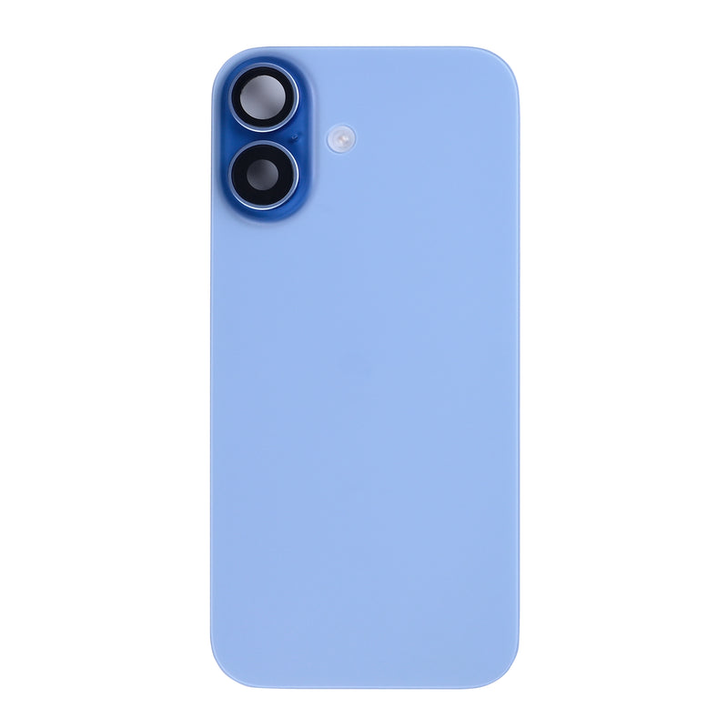 For Apple iPhone 17 Back Glass With NFC, Enlarged Camera Frame Mist Blue Pulled