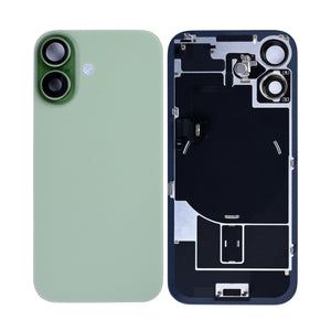 For Apple iPhone 17 Back Glass With NFC, Enlarged Camera Frame Sage Pulled