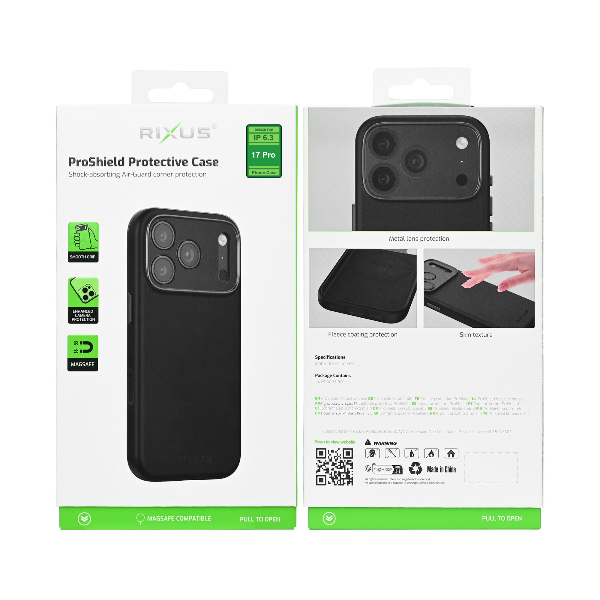 Rixus ProShield Case For Apple iPhone 17 Pro Black