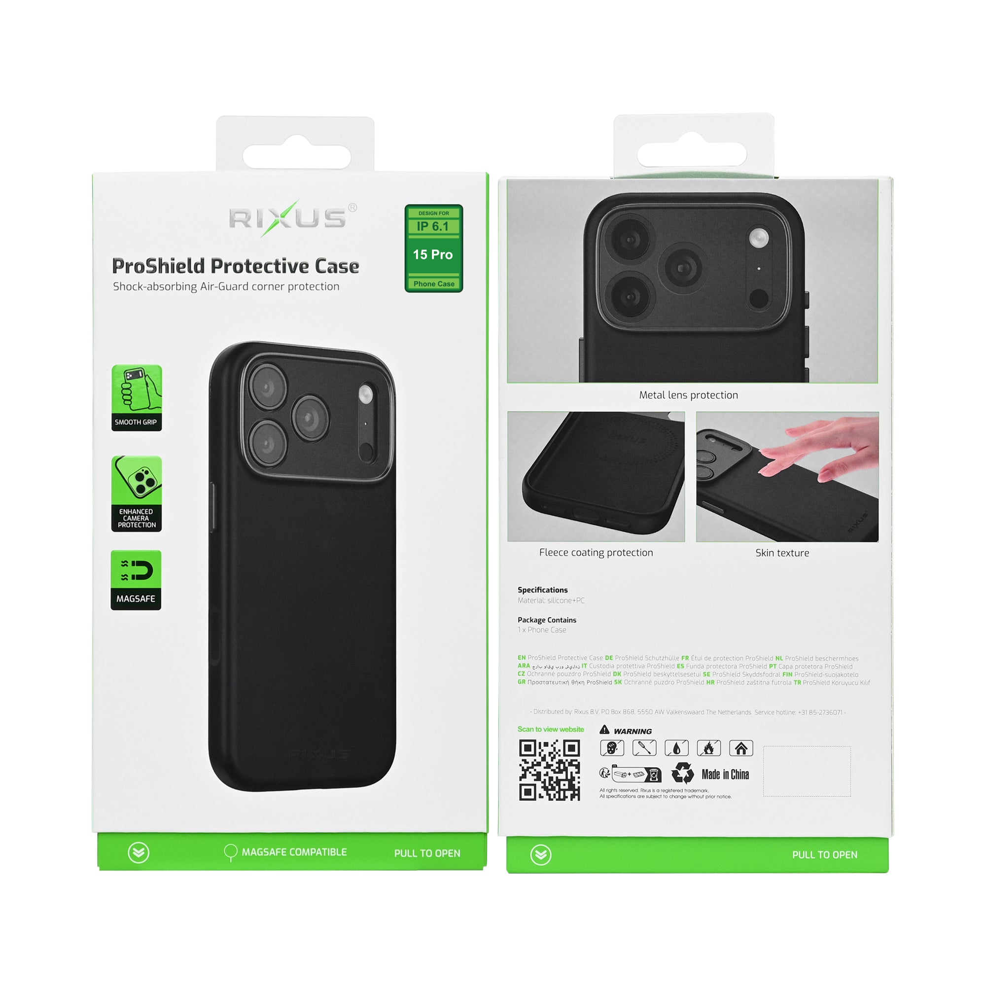 Rixus ProShield Case For Apple iPhone 15 Pro Black