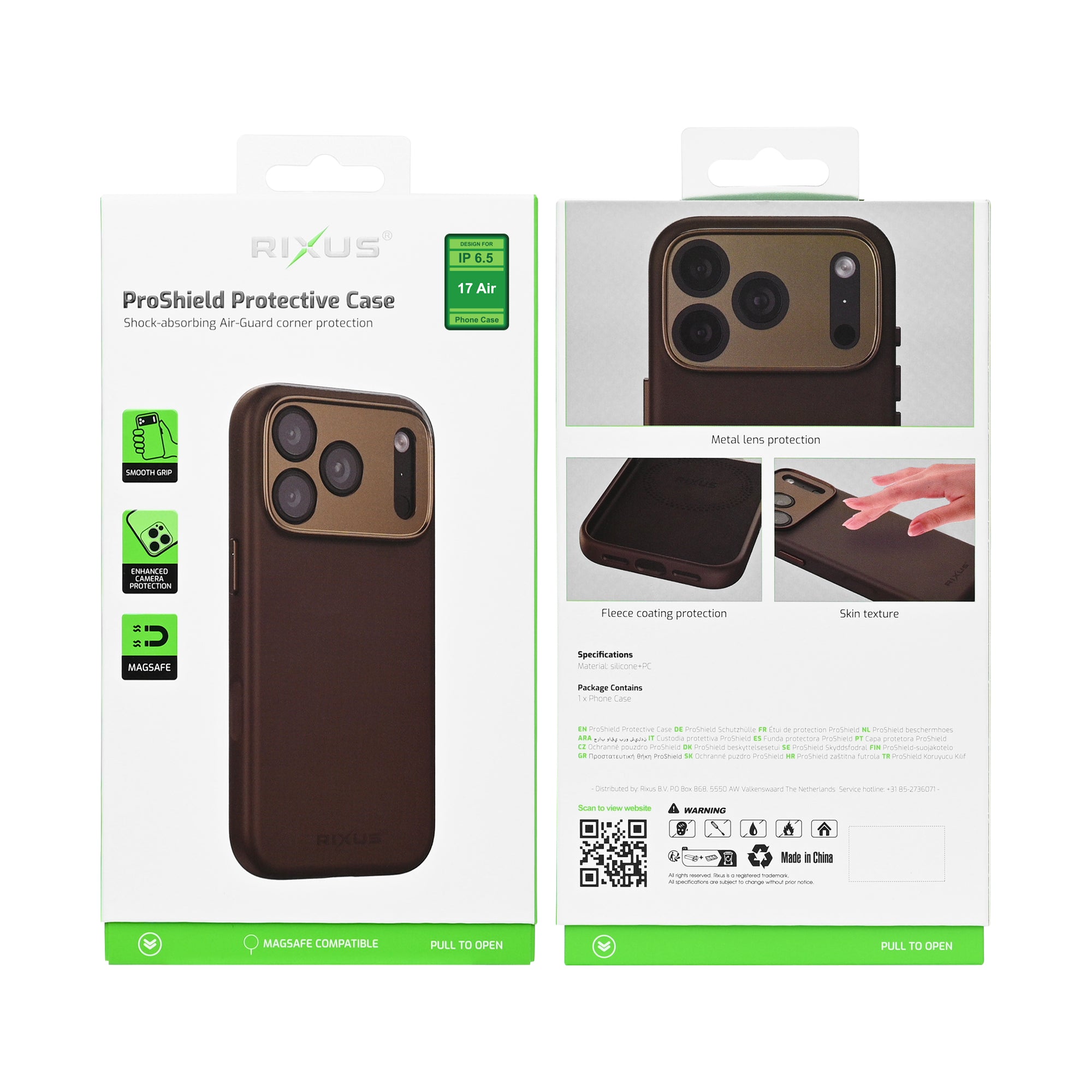 Rixus ProShield Case For Apple iPhone 17 Air Dark Brown