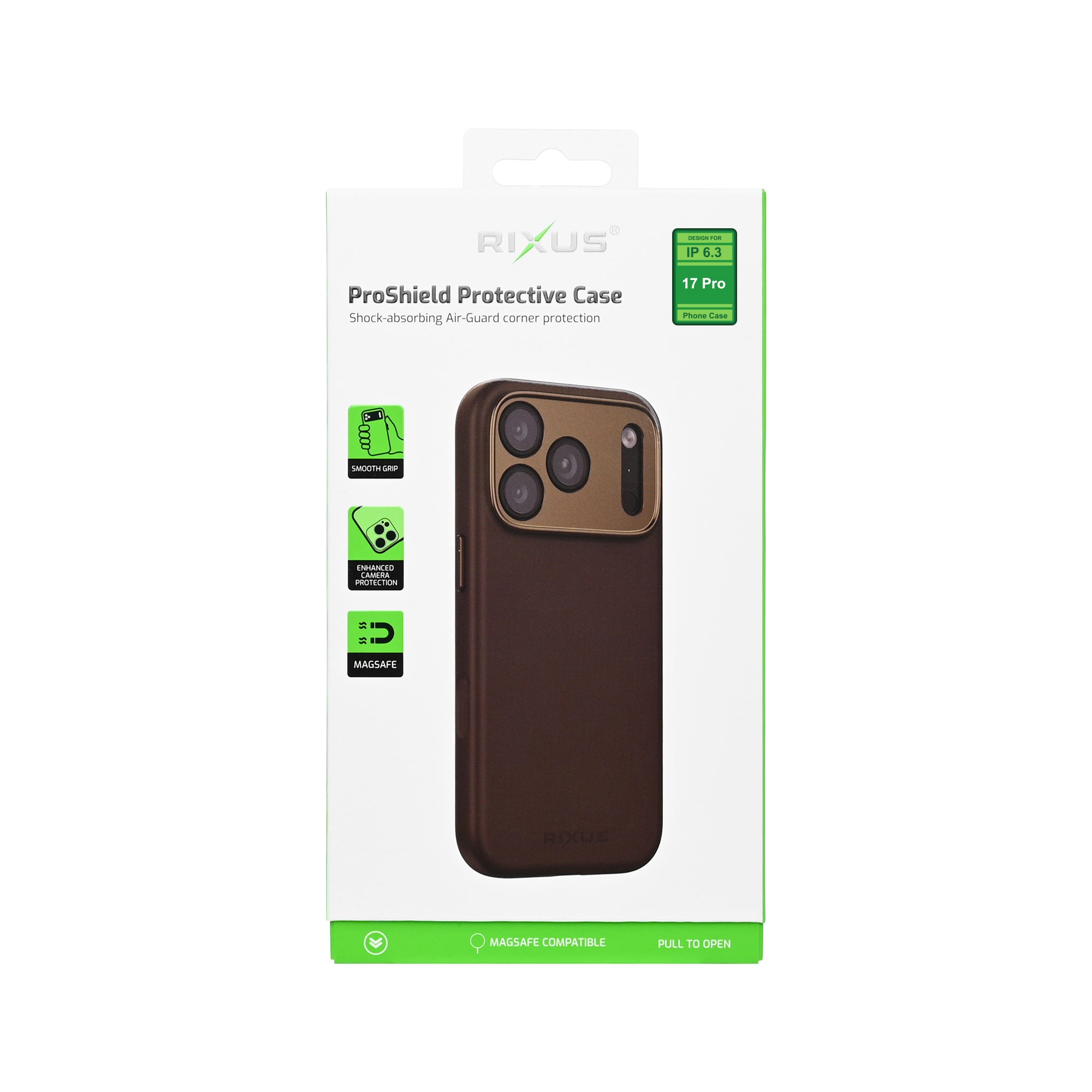 Rixus ProShield Case For Apple iPhone 17 Pro Dark Brown