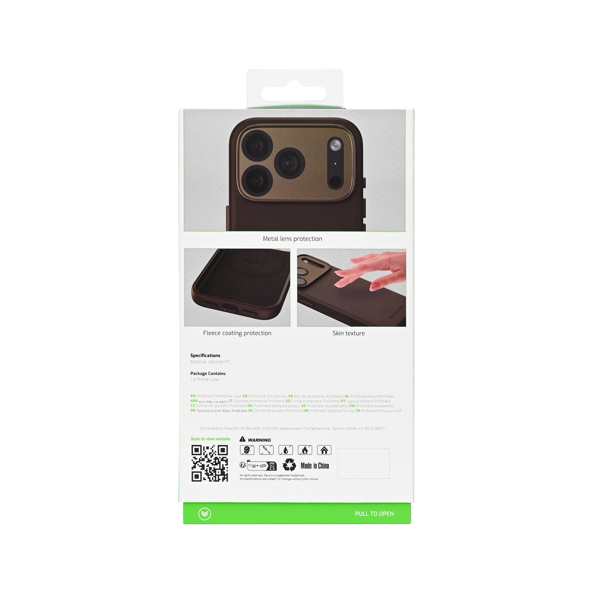 Rixus ProShield Case For Apple iPhone 15 Pro Max Dark Brown