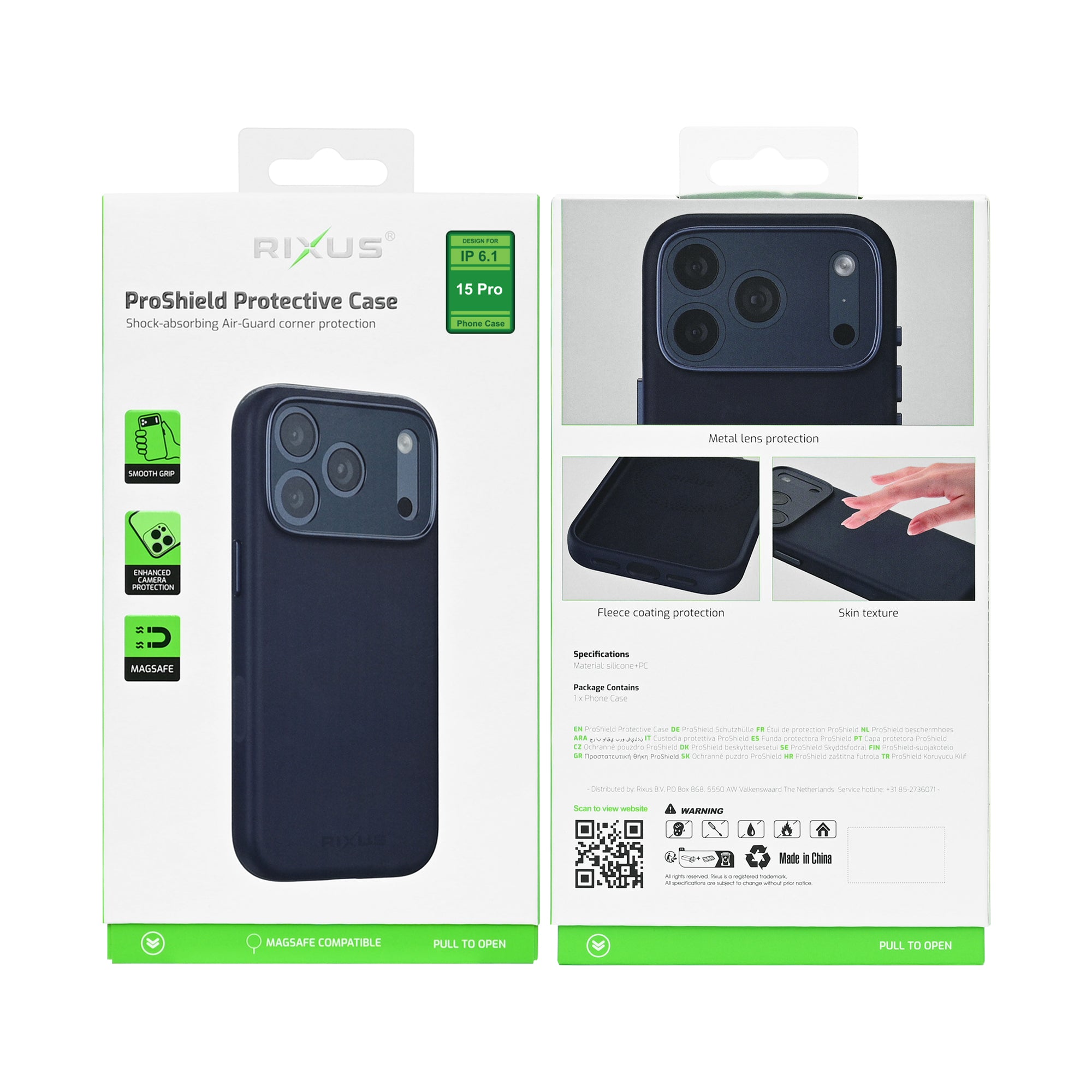 Rixus ProShield Case For Apple iPhone 15 Pro Dark Blue