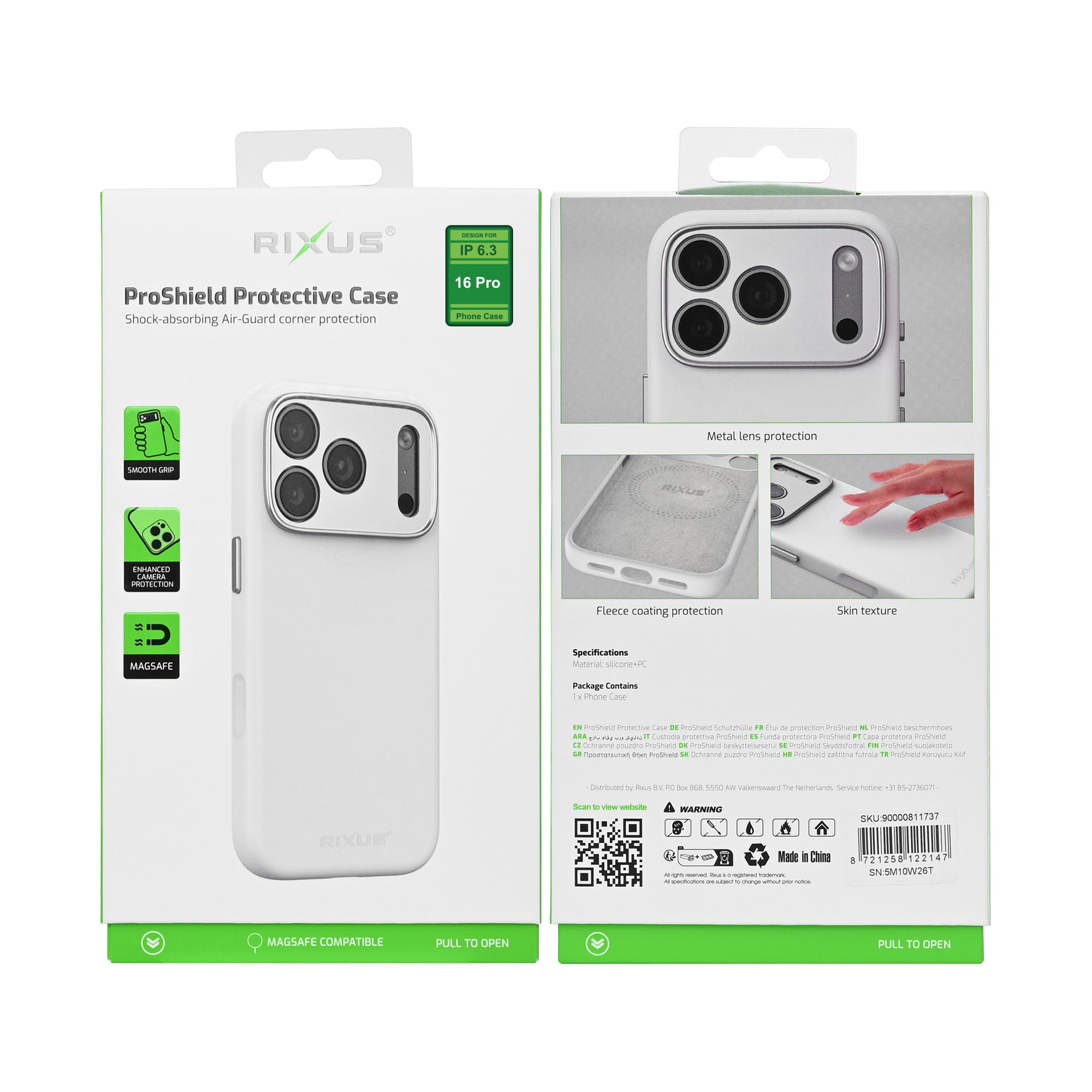 Rixus ProShield Case For Apple iPhone 16 Pro White