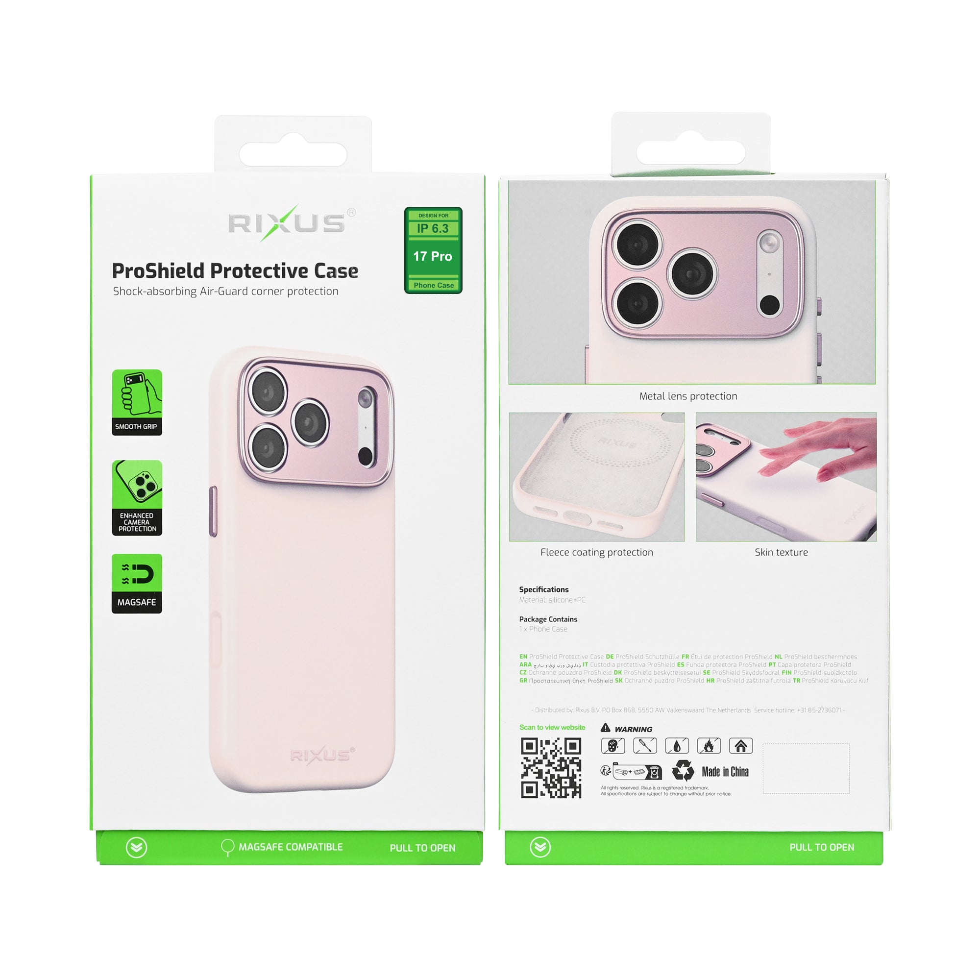 Rixus ProShield Case For Apple iPhone 17 Pro Pink