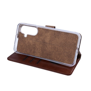 Rixus Bookcase For Samsung Galaxy A57 Brown