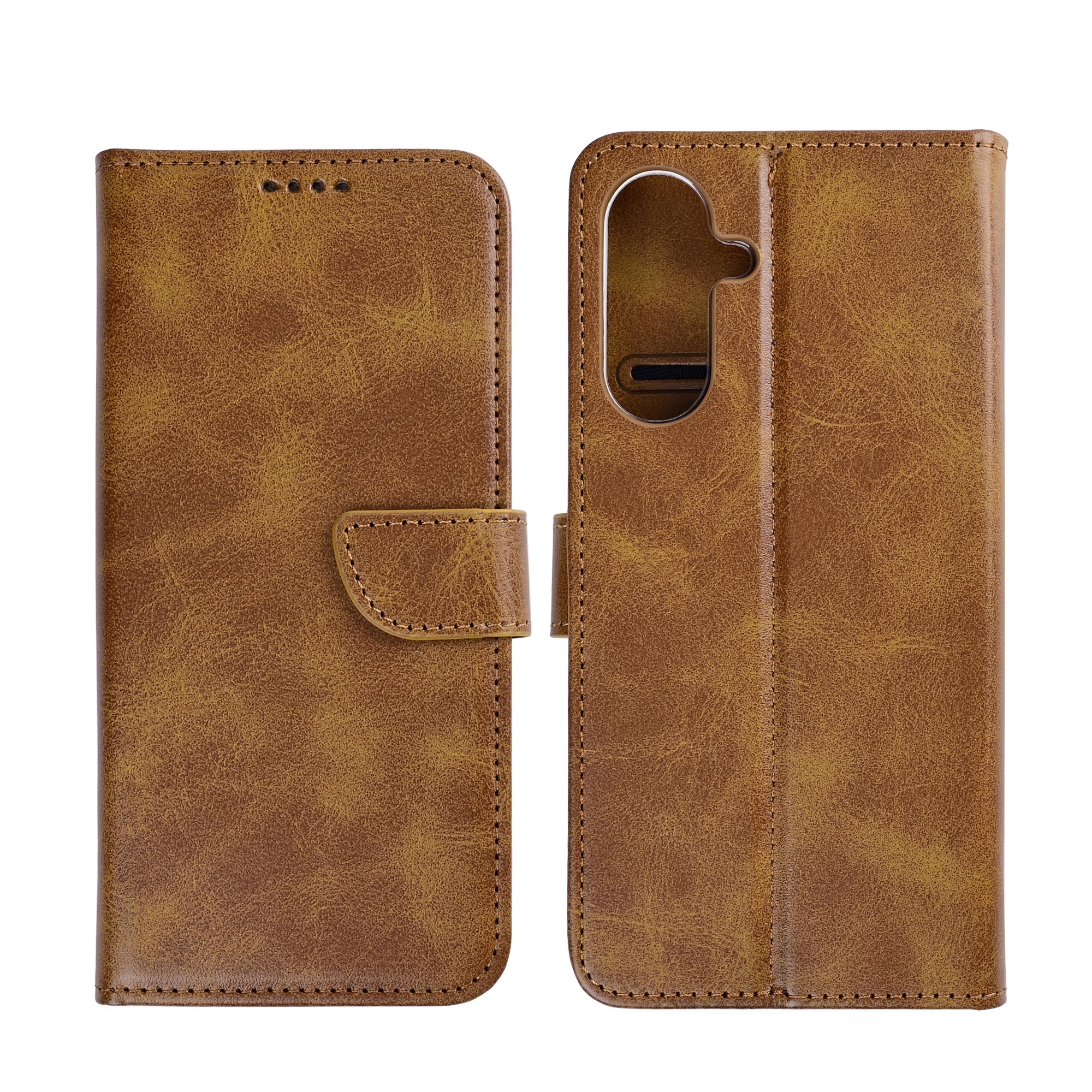 Rixus Bookcase For Samsung Galaxy A57 Light Brown