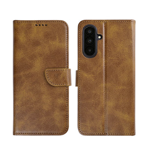 Rixus Bookcase For Samsung Galaxy A57 Light Brown