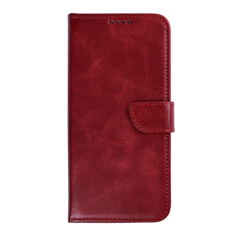 Rixus Bookcase For Samsung Galaxy A27 Dark Red