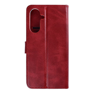 Rixus Bookcase For Samsung Galaxy A57 Dark Red