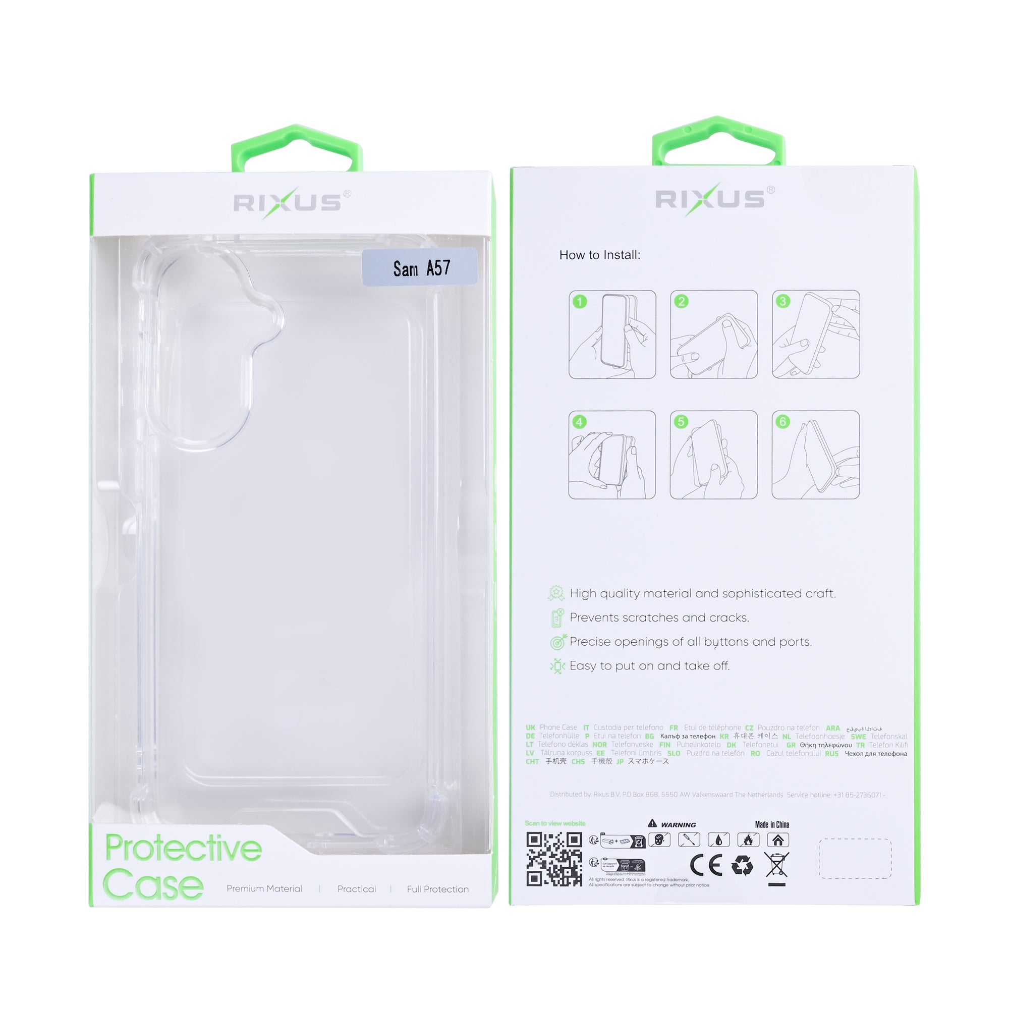 Rixus Anti-Burst Case For Samsung Galaxy A57 Transparent
