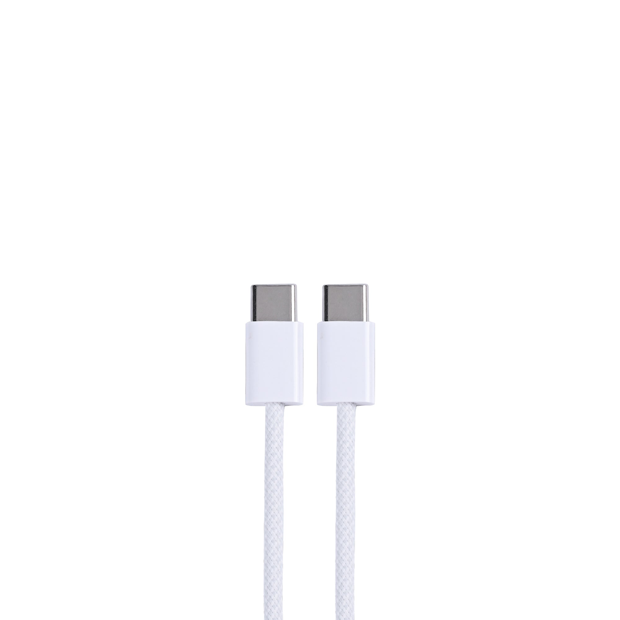 For Apple iPhone 15 Series, 16 Series, 17 Series USB-C To USB-C Woven Cable 100cm 60W White Bulk (Round Fold)