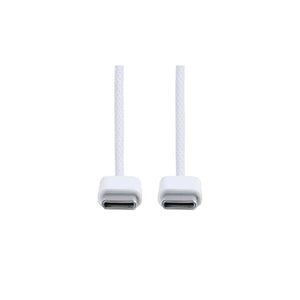 For Apple iPhone 15 Series, 16 Series, 17 Series USB-C To USB-C Woven Cable 100cm 60W White Bulk (Round Fold)
