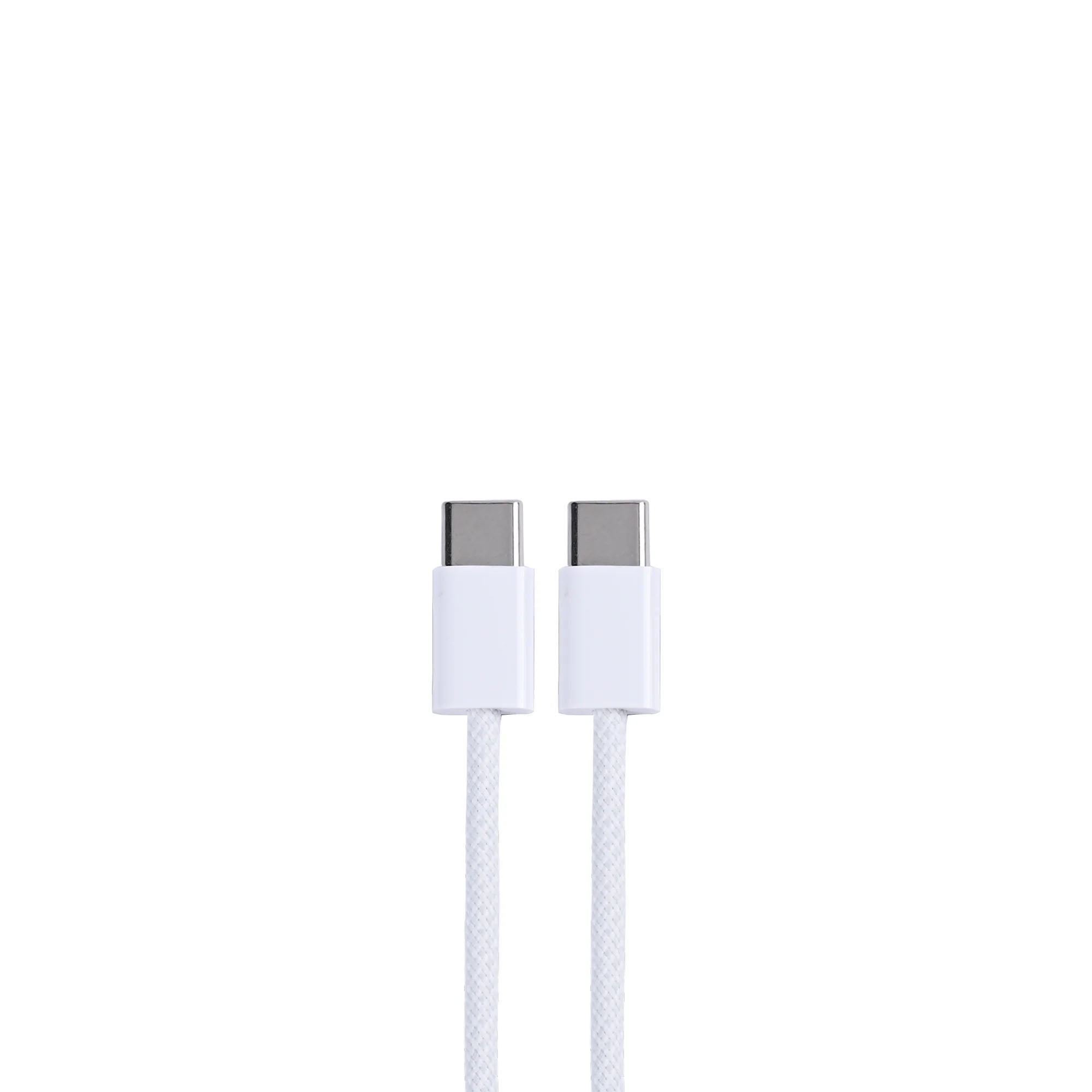 For Apple iPhone 15 Series, 16 Series, 17 Series USB-C To USB-C Woven Cable 100cm 60W White Bulk (Round Fold)