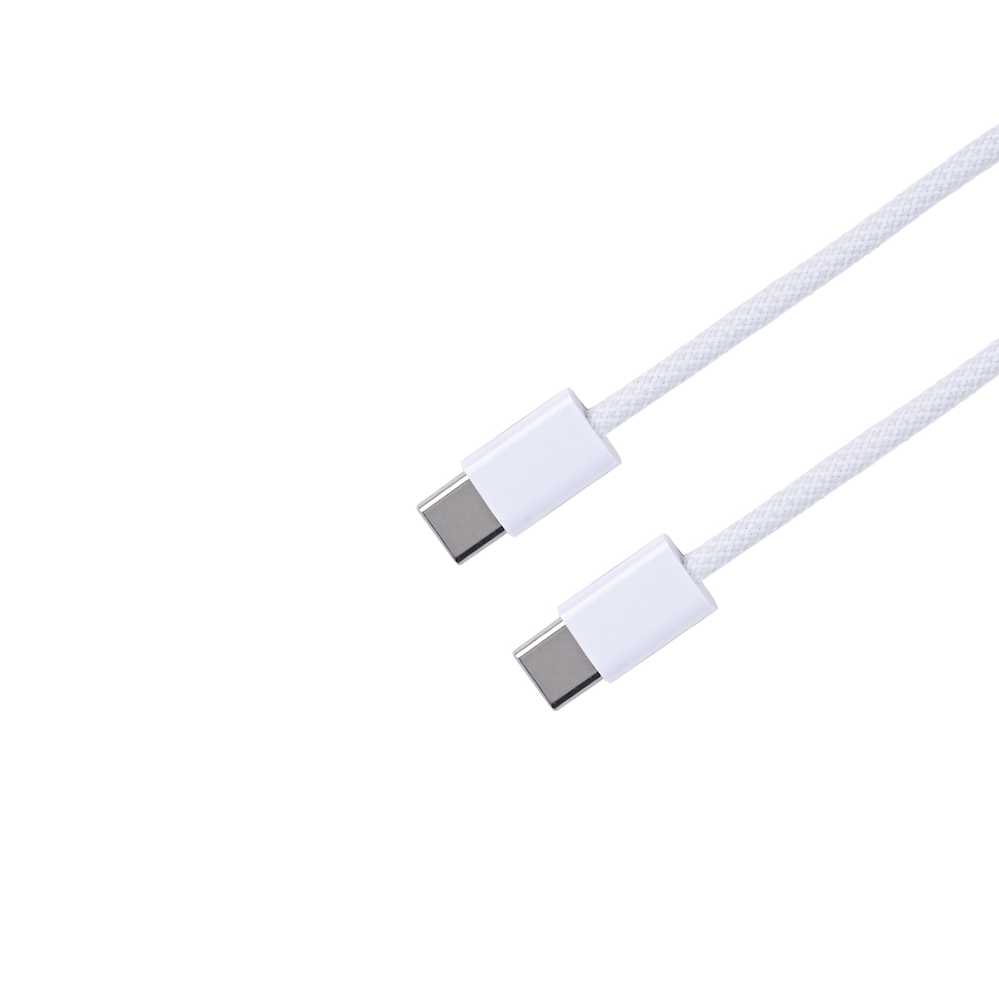 For Apple iPhone 15 Series, 16 Series, 17 Series USB-C To USB-C Woven Cable 100cm 60W White Bulk (Round Fold)