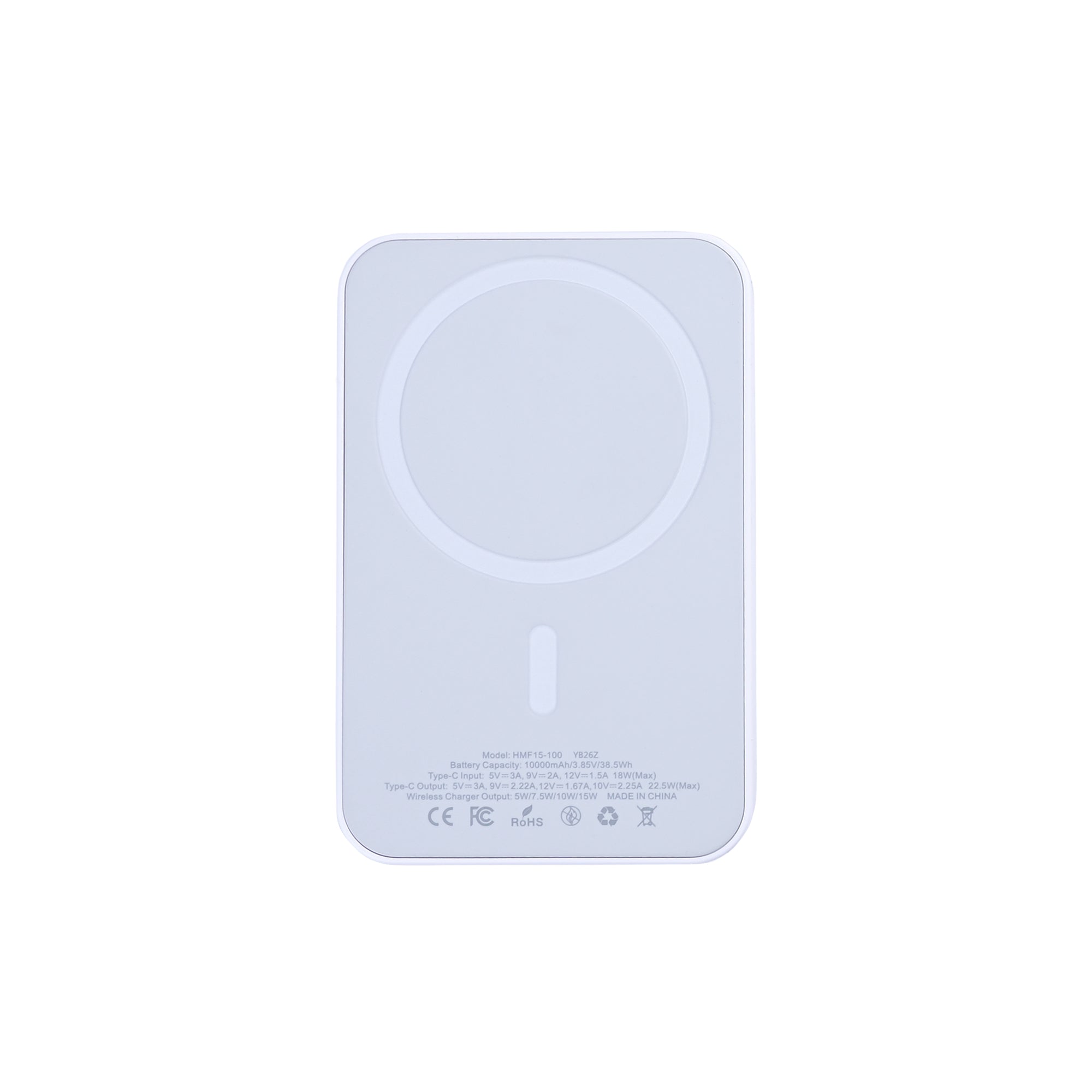 For Apple iPhone 12, 13, 14, 15, 16, 17 Series Battery Pack Magnetic Charging 15W 10000mAh White
