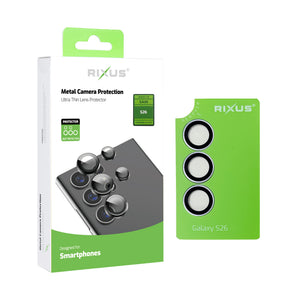 Rixus Metal Shield Camera Tempered Glass For Samsung Galaxy S26 Silver Shadow