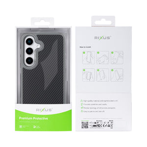 Rixus Mag Carbon With MagSafe Compatible For Samsung Galaxy S26 Titanium Grey