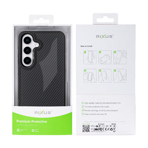 Rixus Mag Carbon With MagSafe Compatible For Samsung Galaxy S26 Black