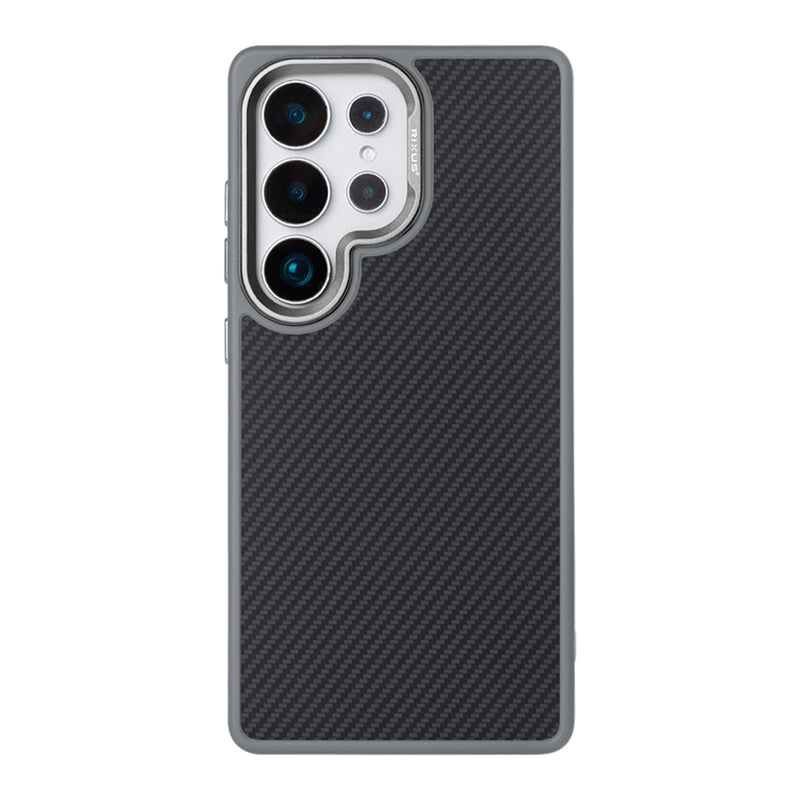 Rixus Mag Carbon With MagSafe Compatible For Samsung Galaxy S26 Ultra Titanium Grey