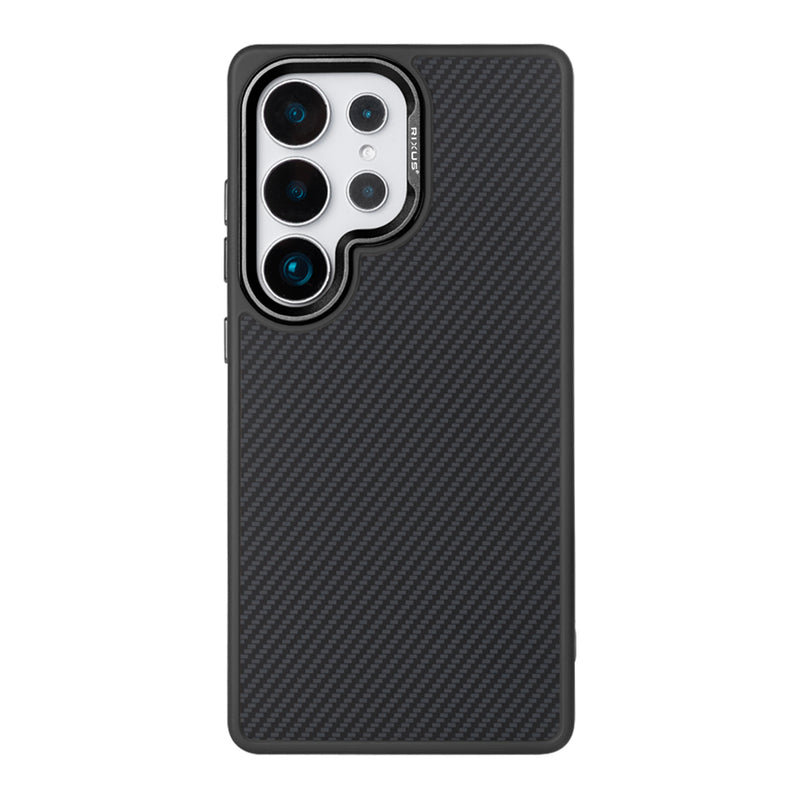 Rixus Mag Carbon With MagSafe Compatible For Samsung Galaxy S26 Ultra Black
