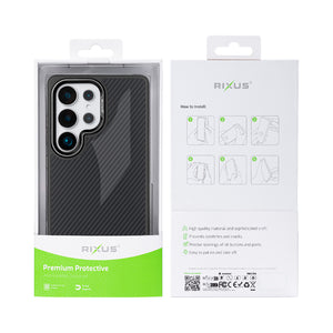 Rixus Mag Carbon With MagSafe Compatible For Samsung Galaxy S26 Ultra Black