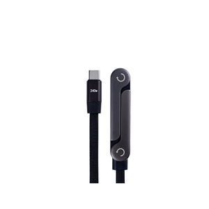 Data Cable USB-C To USB-C With Foldable Holder 150cm Black Retail Box