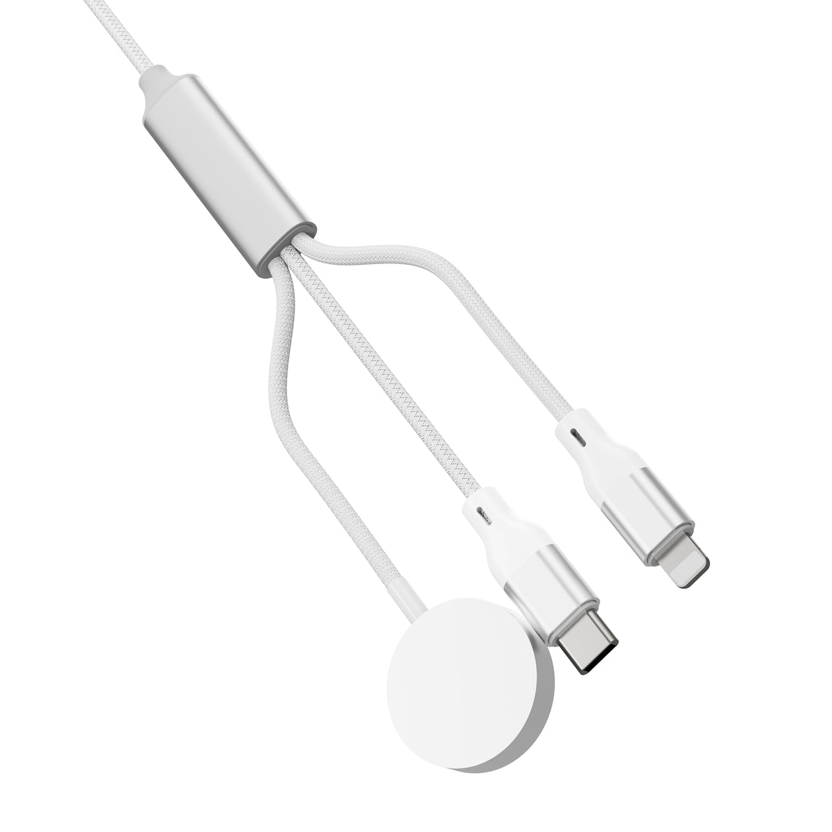 Rixus RXUC33 3 in 1 Watch And Phone Charger Cable 1.2m 60W White