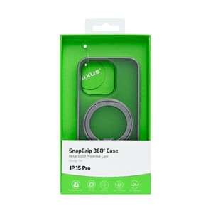 Rixus SnapGrip 360 Case For Apple iPhone 15 Pro Grey