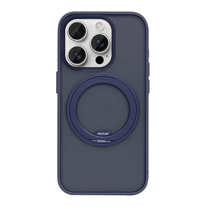 Rixus SnapGrip 360 Case For Apple iPhone 15 Pro Max Blue