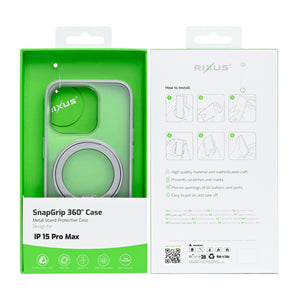 Rixus SnapGrip 360 Case For Apple iPhone 15 Pro Max White