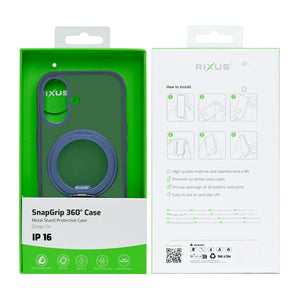 Rixus SnapGrip 360 Case For Apple iPhone 16 Blue