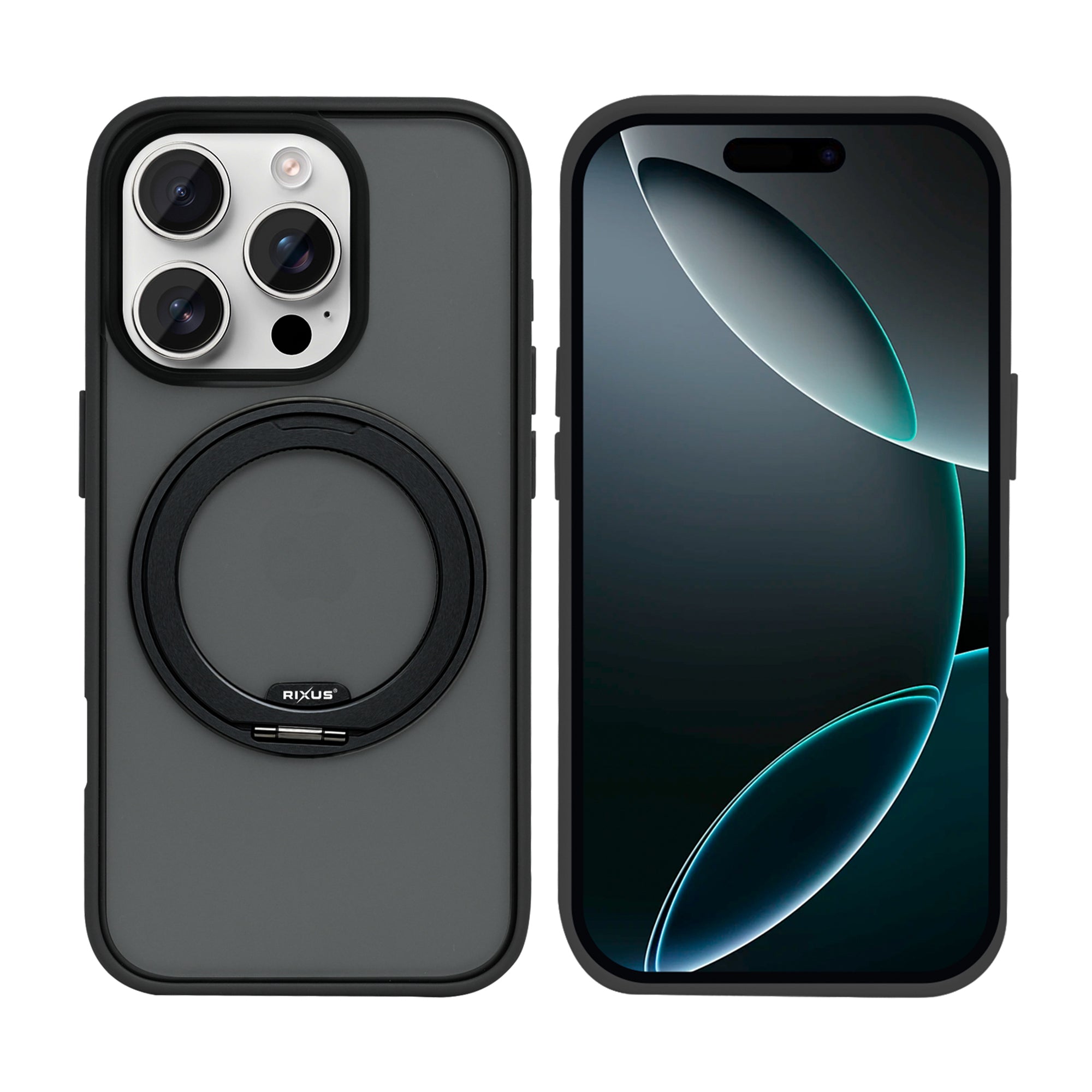Rixus SnapGrip 360 Case For Apple iPhone 16 Pro Black
