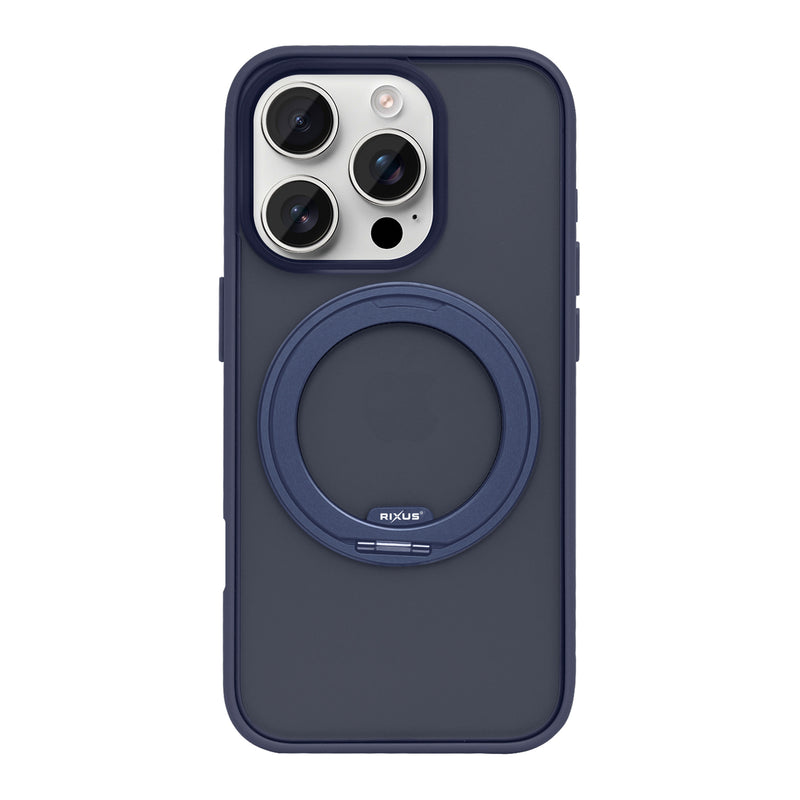 Rixus SnapGrip 360 Case For Apple iPhone 16 Pro Max Blue