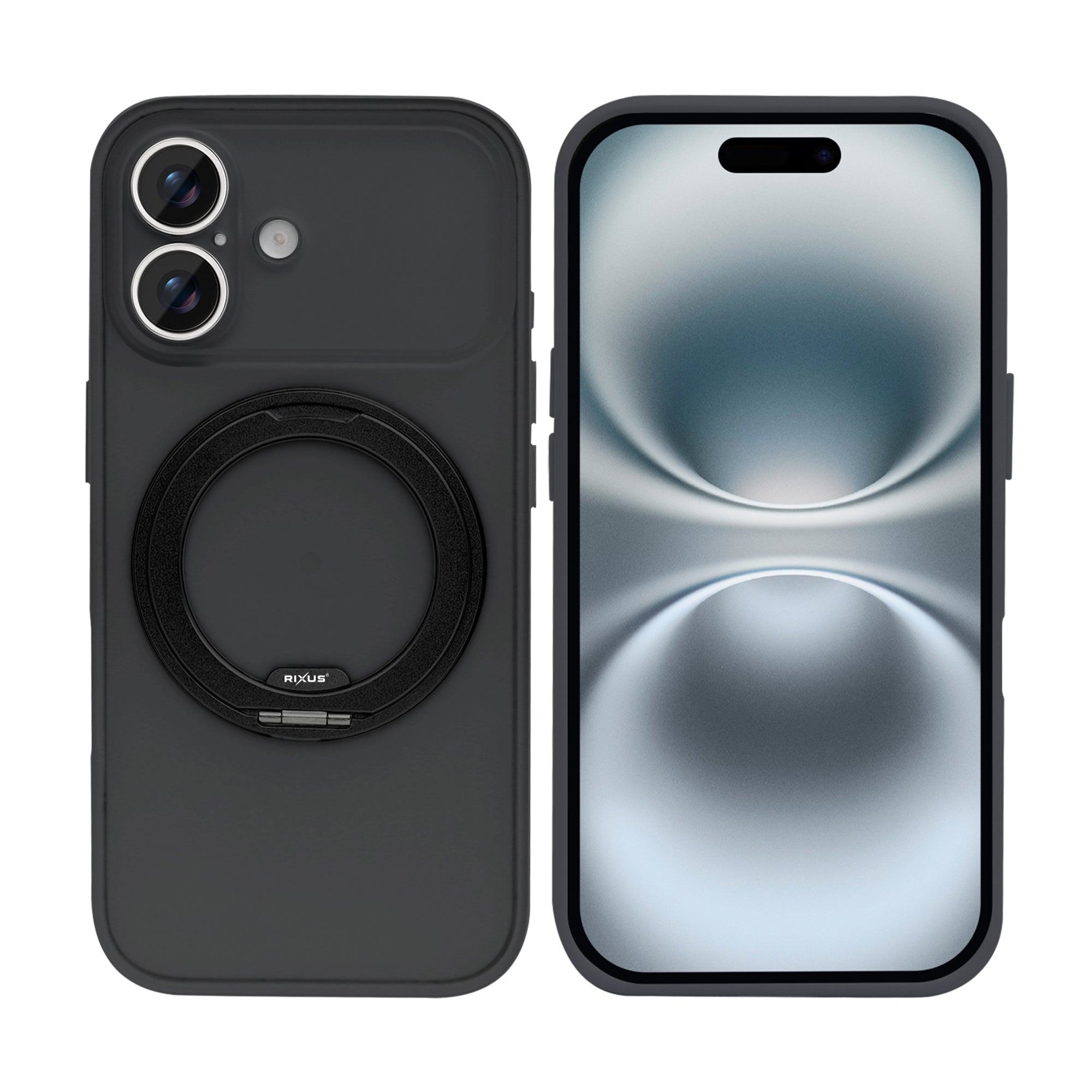 Rixus SnapGrip 360 Case For Apple iPhone 17 Black