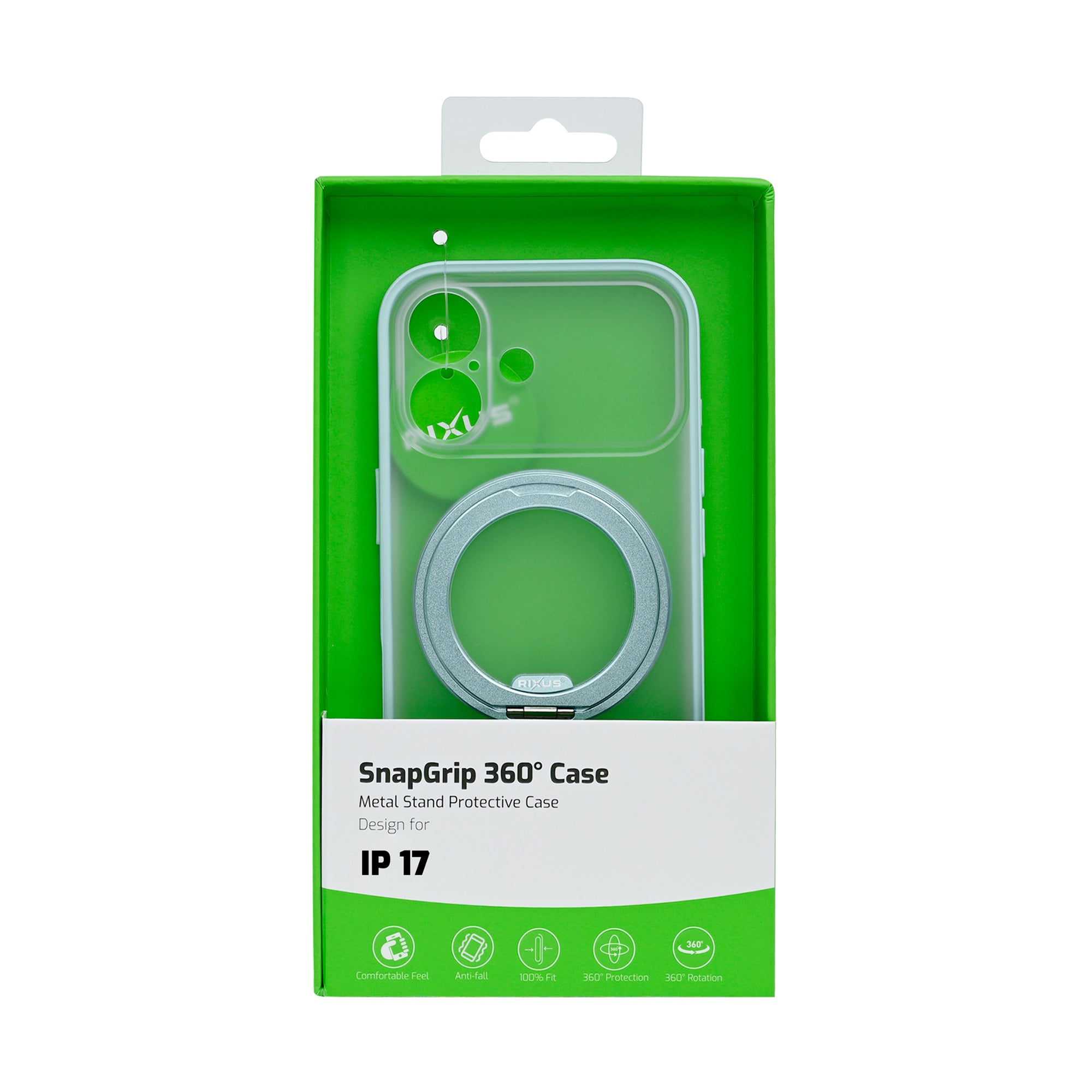 Rixus SnapGrip 360 Case For Apple iPhone 17 Green