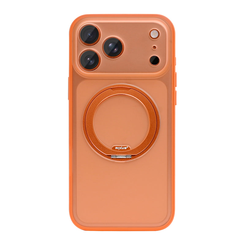 Rixus SnapGrip 360 Case For Apple iPhone 17 Pro Orange
