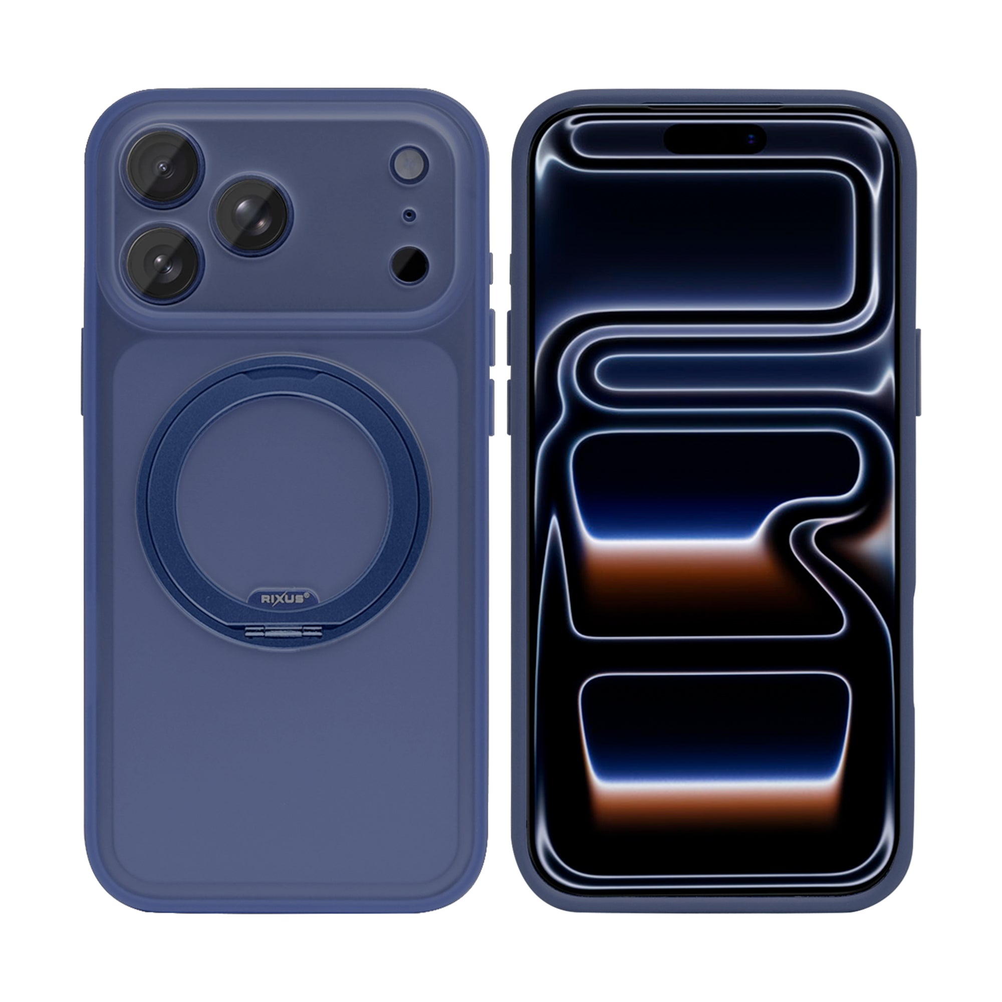 Rixus SnapGrip 360 Case For Apple iPhone 17 Pro Blue