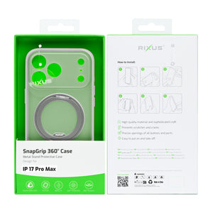 Rixus SnapGrip 360 Case For Apple iPhone 17 Pro Max White