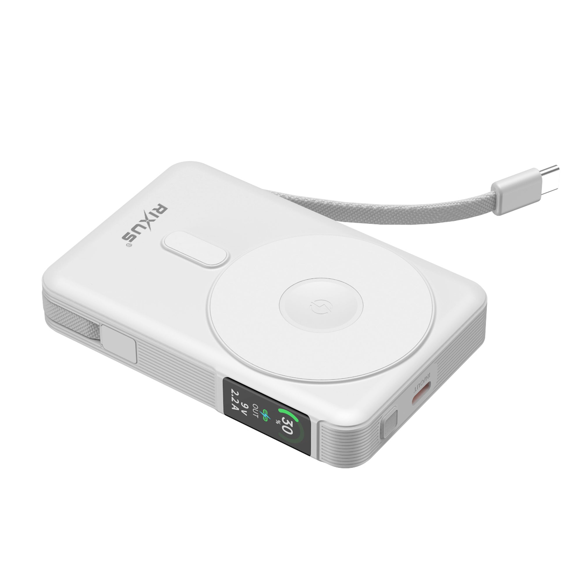 Rixus RXPB77B MagSafe Compatible Powerbank 10000 mAh 35W White