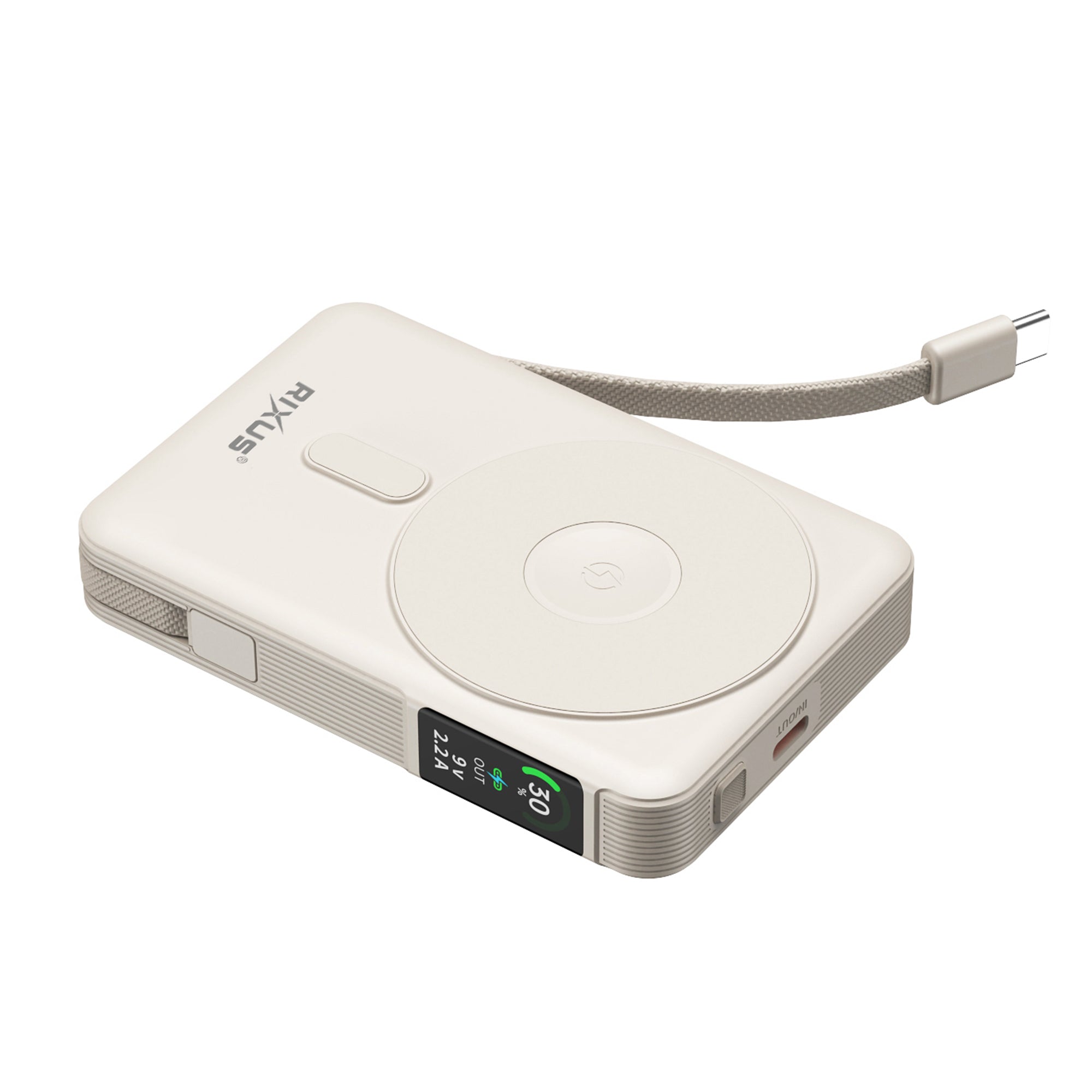 Rixus RXPB77C MagSafe Compatible Powerbank 10000 mAh 35W Beige