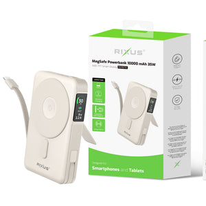 Rixus RXPB77C MagSafe Compatible Powerbank 10000 mAh 35W Beige