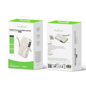 Rixus RXPB77C MagSafe Compatible Powerbank 10000 mAh 35W Beige